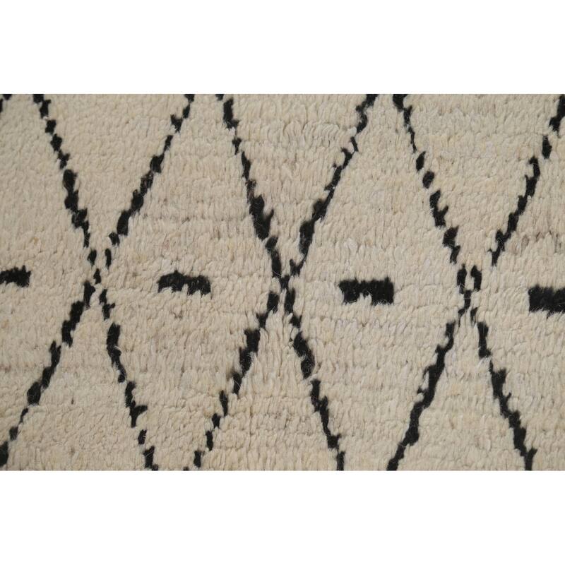 Trellis Moroccan Oriental Wool Area Rug Hand-knotted Home Decor Carpet - 8'0" x 10'5"
