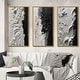 preview thumbnail 8 of 8, Designart "White And Black Tranquility Unleashed III" Abstract Marble Framed Wall Art Set Of 3 For Office Decor 38 in. wide x 20 in. high - 3 Panels - Gold