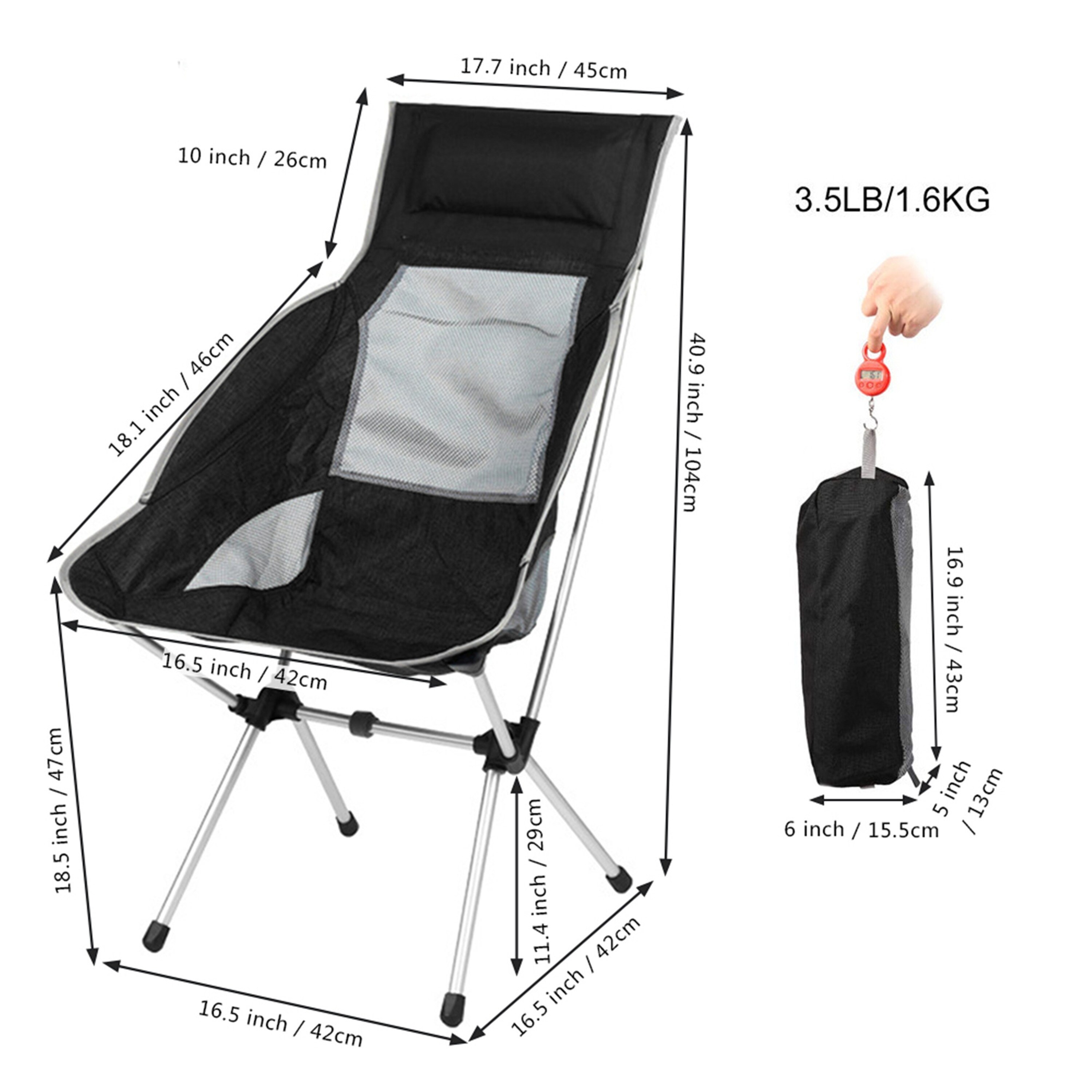 Shop Portable Lightweight Camping Folding Backpacking Chair For Outdoors W Carry Bag Overstock 31451174