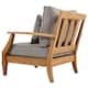 SAFAVIEH Couture Freida Wood Patio Arm Chair - 31.4" W x 35.6" L x 32.6" H - 31"W x 36"D x 33"H