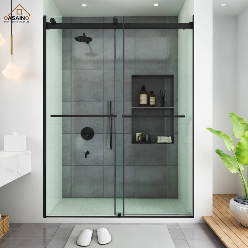 CASAINC 60"*76" Frameless Double Sliding Shower Door