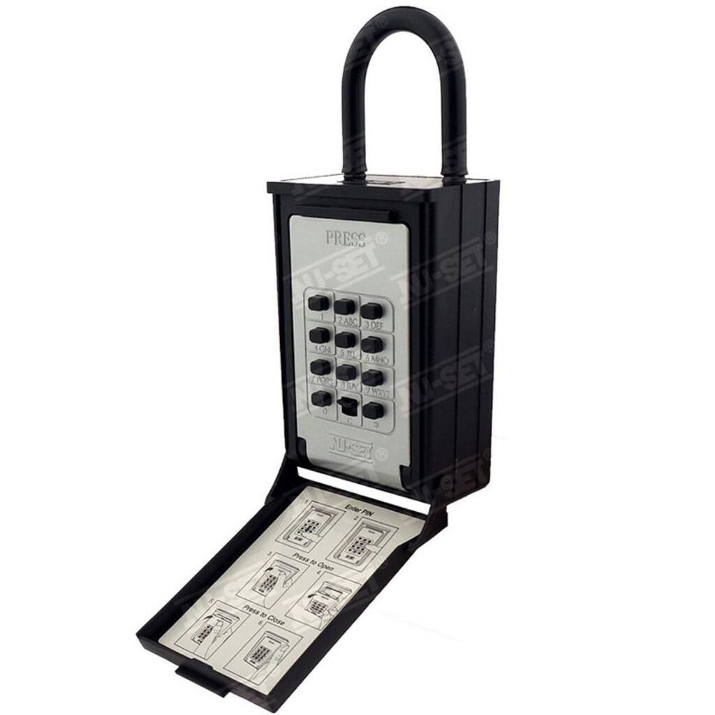 NUSET Push Button Combination Key Storage Lockbox, Hanging Shackle