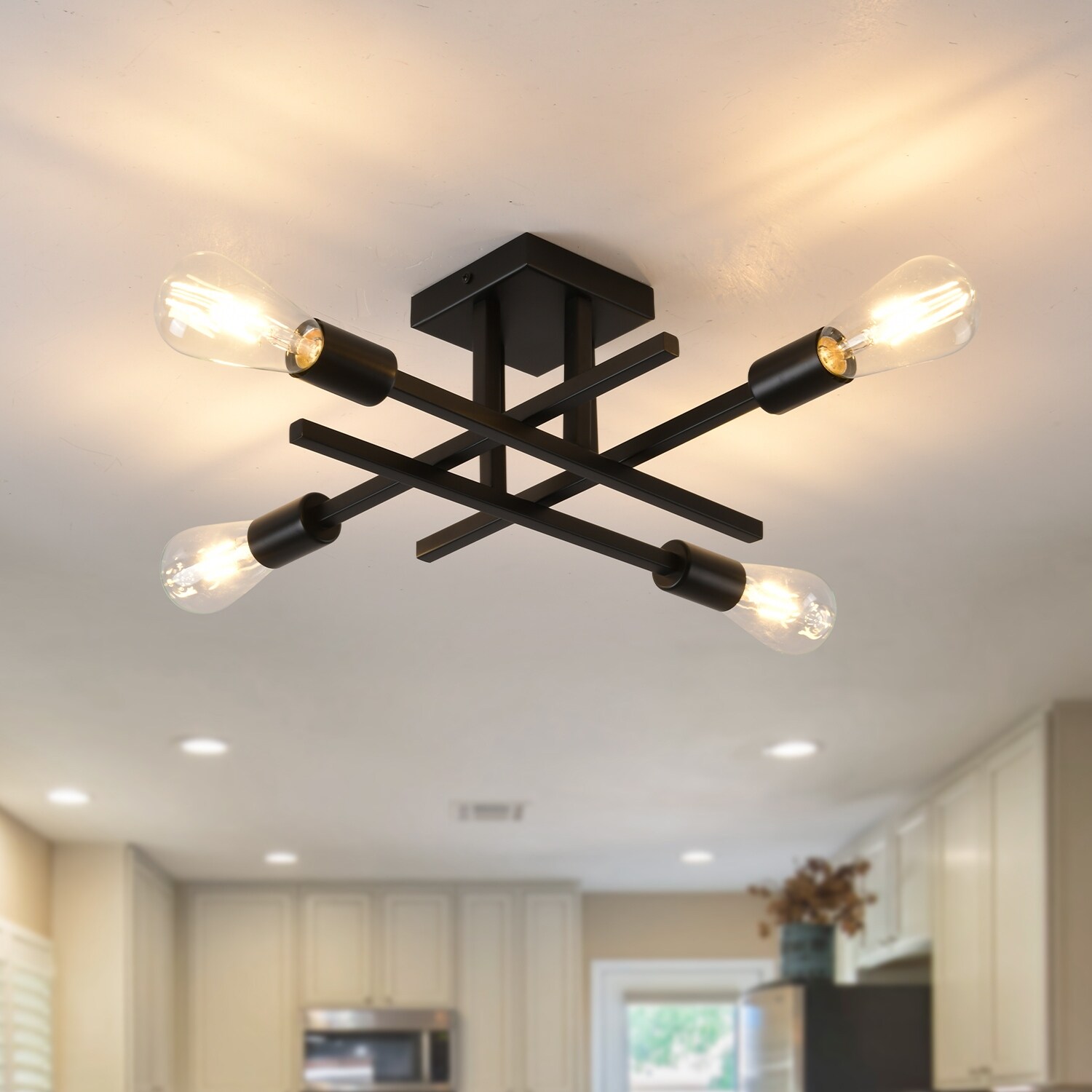 Semi flush mount deals sputnik chandelier