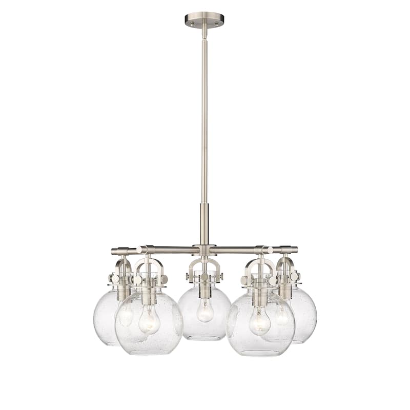 Innovations Lighting Newton Sphere - 5 Light 7" Stem Hung Chandelier.