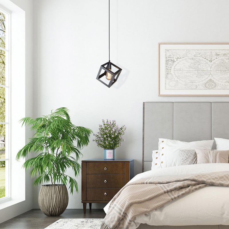 Carbon Loft Modern Farmhouse Black 1-Light Pendant Light - D6.3"*H10.2"