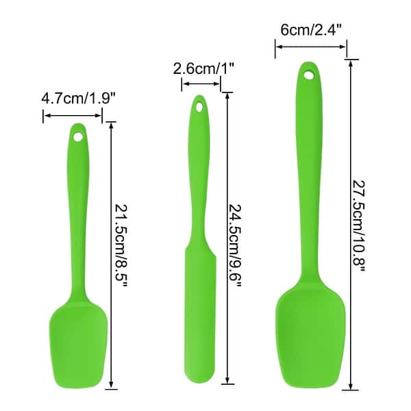 Kitchen Tong Set Silicone Tips Non-Stick Cooking Tongs 3pcs Green