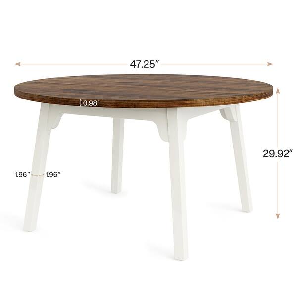 dimension image slide 0 of 2, 47'' Round Dining Table for 4-6, Wood Dinning Room Table Circle Kitchen Table