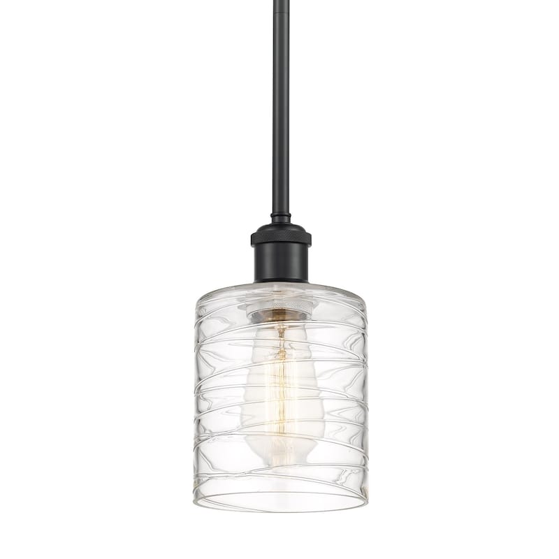 Innovations Lighting 516-1S-8-5 Cobbleskill Pendant Cobbleskill 5" - Deco Swirl / Matte Black
