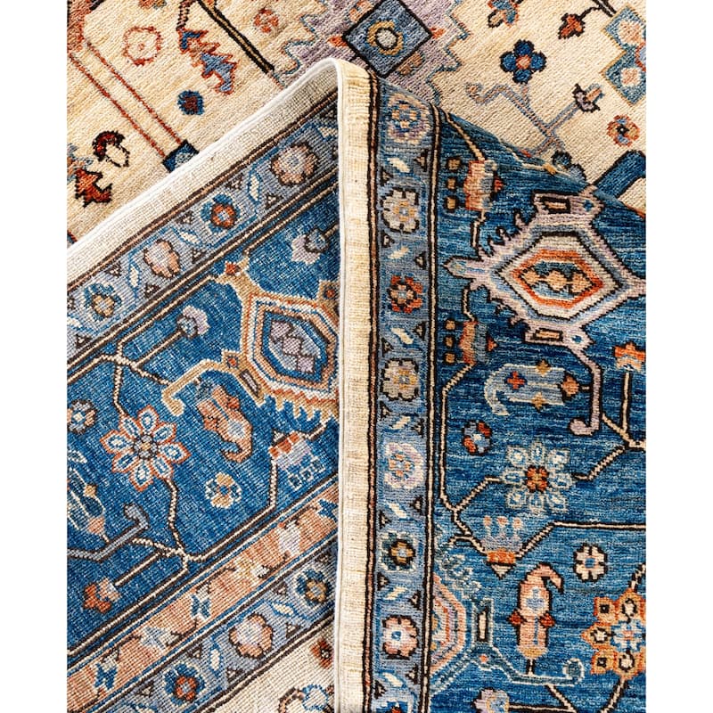 Serapi One-of-a-Kind Hand-Knotted Area Rug - Ivory - 9' 0" x 11' 10"