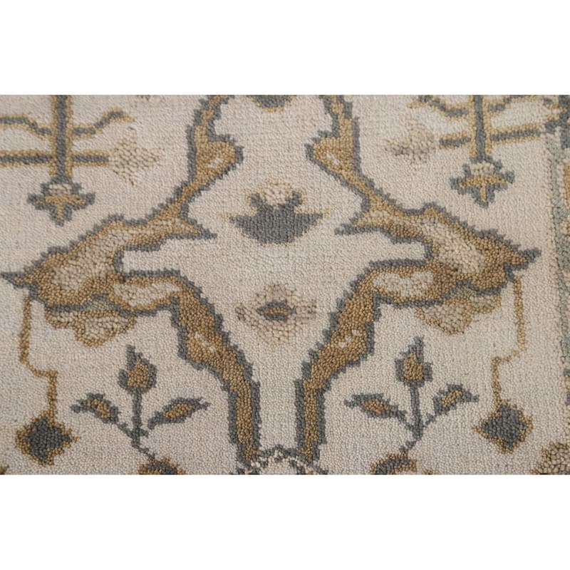 Floral Oushak Oriental Runner Rug Handmade Wool Carpet - 2'5"x 11'6"