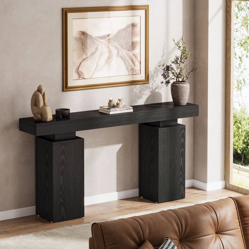 Wooden Console Table, Long Sofa & Entryway Table, Foyer Stand Entry Station for Hallway Living Room Entrance