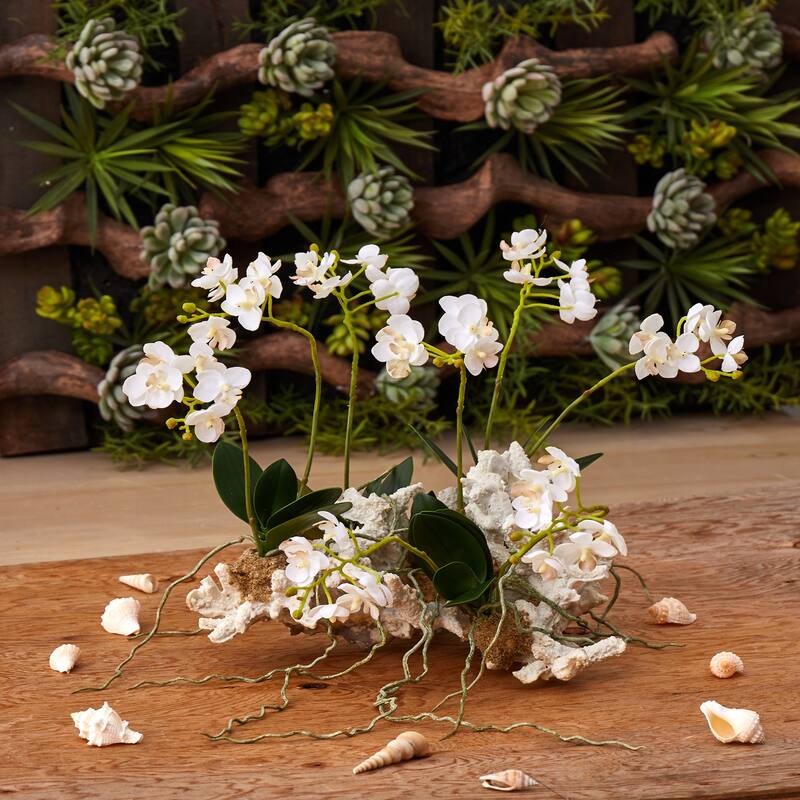 Silk Lily Flower Arrangement - Mini Baroque Bonanza Artificial Flowers Vase Decor - Pink - 15