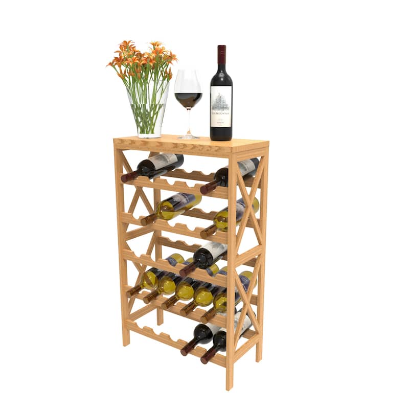 Lavish Home 25-Bottle Freestanding Wine Rack with Tabletop