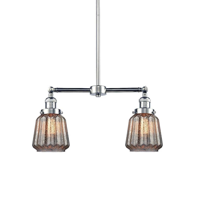 Innovations Lighting Chatham 2 Light 21" Wide Linear Chandelier - Polished Nickel / Mercury Plated