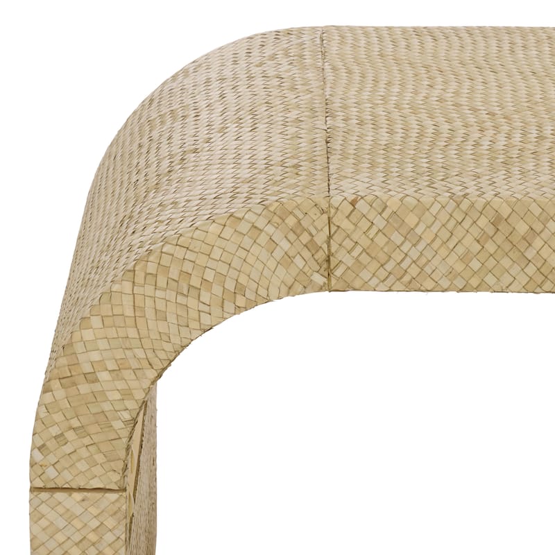 SAFAVIEH Home Pipat Curved Pandan Coffee Table, Fully Assembled - 18"W x 45"D x 18"H