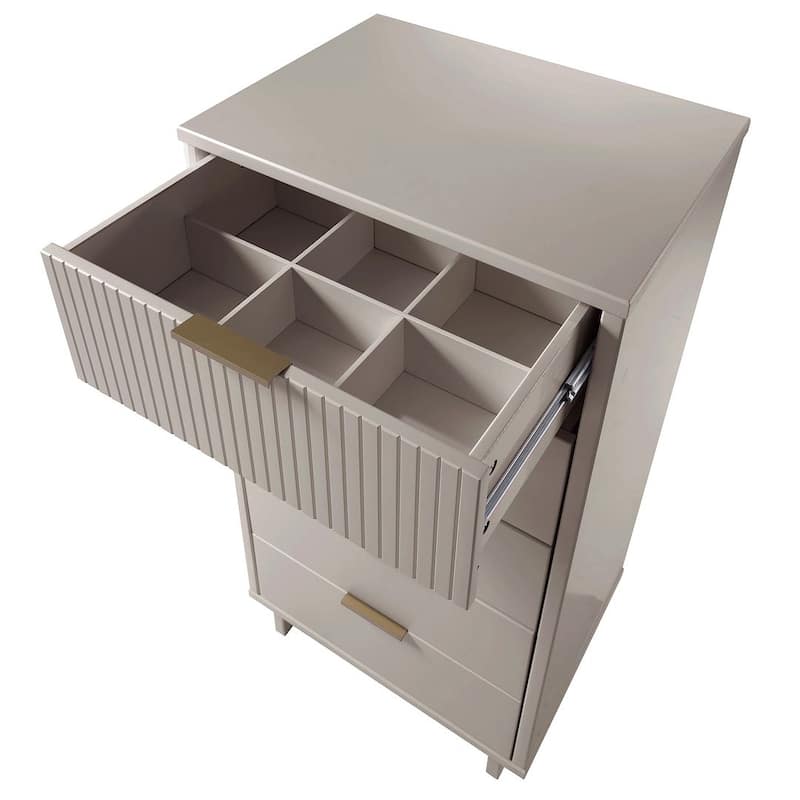 Manhattan Comfort Granville Tall 23.62" Modern Narrow 5 Drawer Dresser