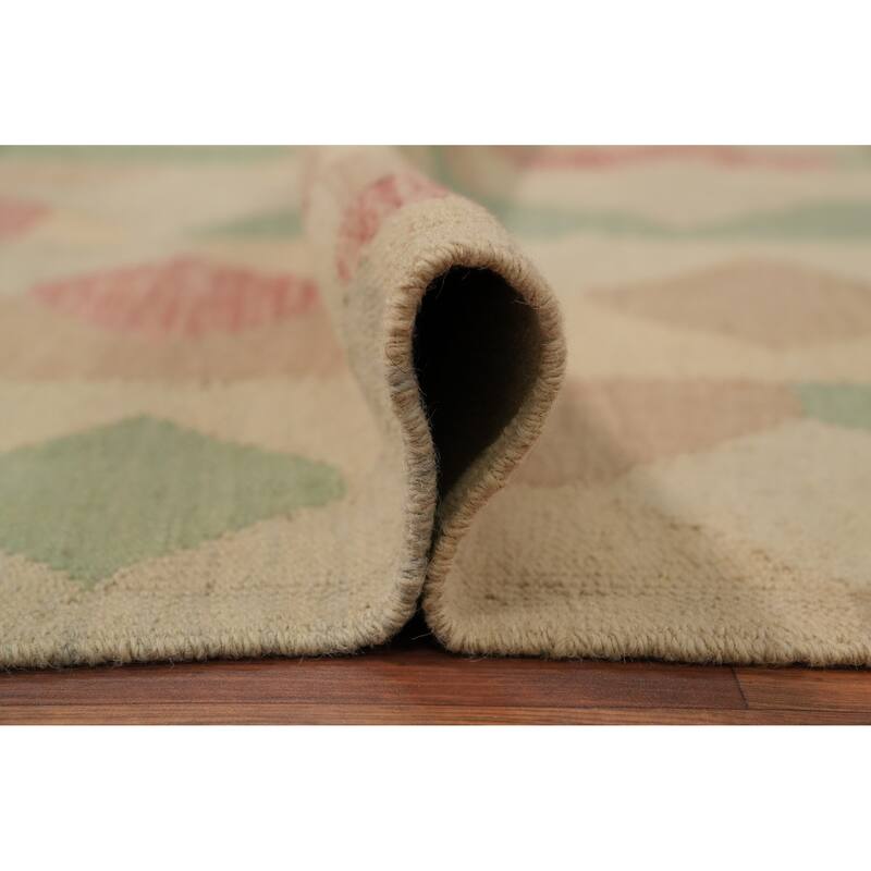 Hand Woven Oriental 100% Wool Carpet Southwestern Modern Multi-Colored Kilim Area Rug - 8' 11'' X 5' 10''