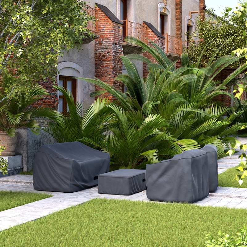 Vera 4 Piece Polyester Outdoor Patio Seating Set Deluxe Furnitre Covers