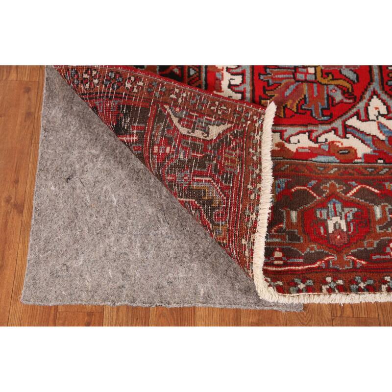 Hand Knotted Oriental 100% Wool Carpet Traditional Floral Red Heriz Area Rug - 11' 8'' X 7' 10''