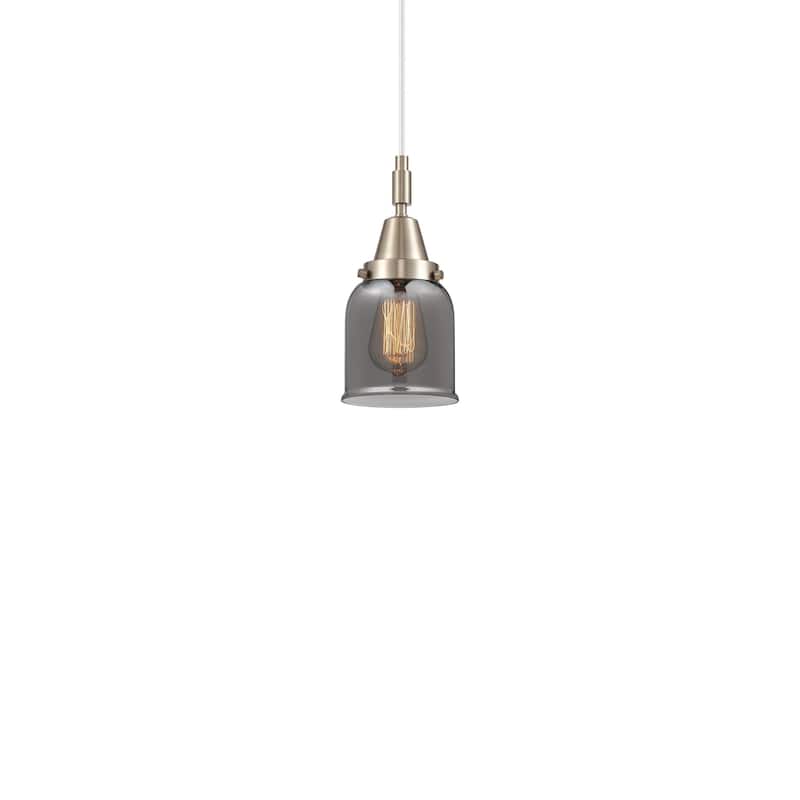 Innovations Lighting 447-1P-12-5 Bell Pendant Bell 5" Wide Mini - Brushed Satin Nickel / Light Smoke