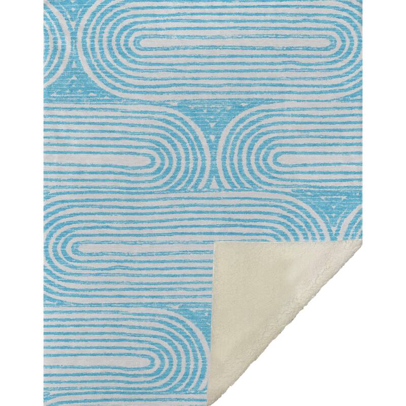 Premium Machine Washable Contemporary Sherpa Throw Blanket
