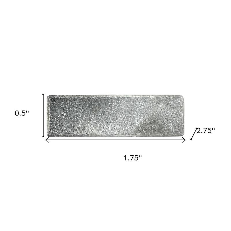 HomeRoots Set of Six Gray Rectangle Knob Stone Drawer Pull Knobs - 5.00 in. x 5.10 in. x 2.60 in.