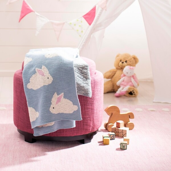 SAFAVIEH Baby Collection Looloo Throw - Blue / White - 32" x 40". Opens flyout.