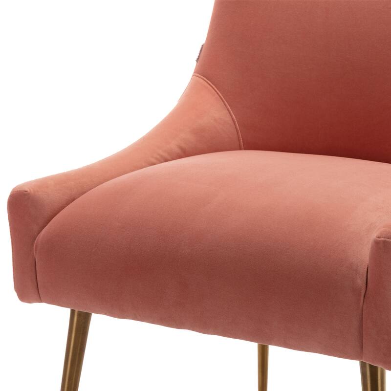 Clihome Stainless Steel Frame Dining Velvet Side Chairs(Set of 2)