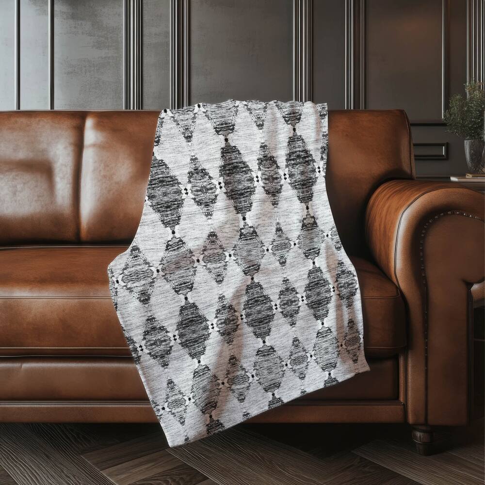 Premium Machine Washable Boho Modern Sherpa Throw Blanket