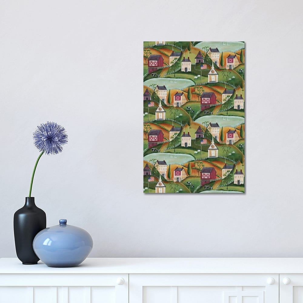 iCanvas "Primitive American Folk Art Village of Yesteryear Bartley" by Cheryl Bartley Canvas Print