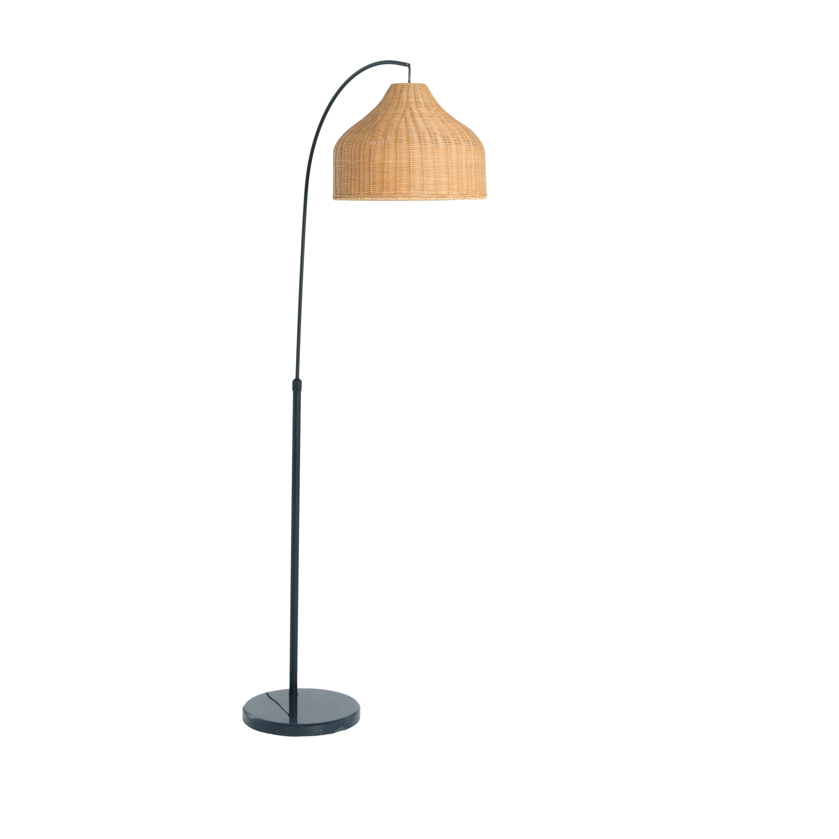 Arched rattan floor lamp top