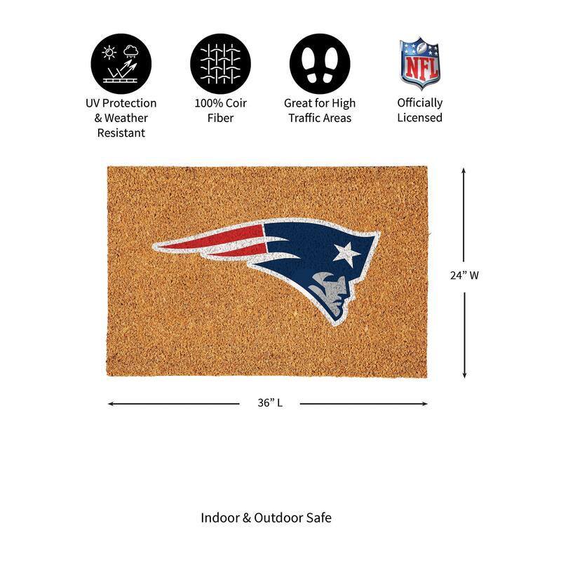 New England Patriots Full Color Indoor/Outdoor Coir Mat