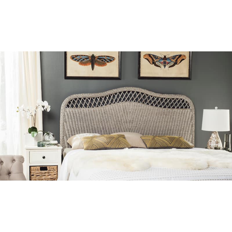 SAFAVIEH Masja White Washed Rattan Headboard (Full)