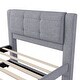 preview thumbnail 4 of 18, Upholstery platform bed with Headboard & Trundle, Pull Out Twin Platform Bed Underneath