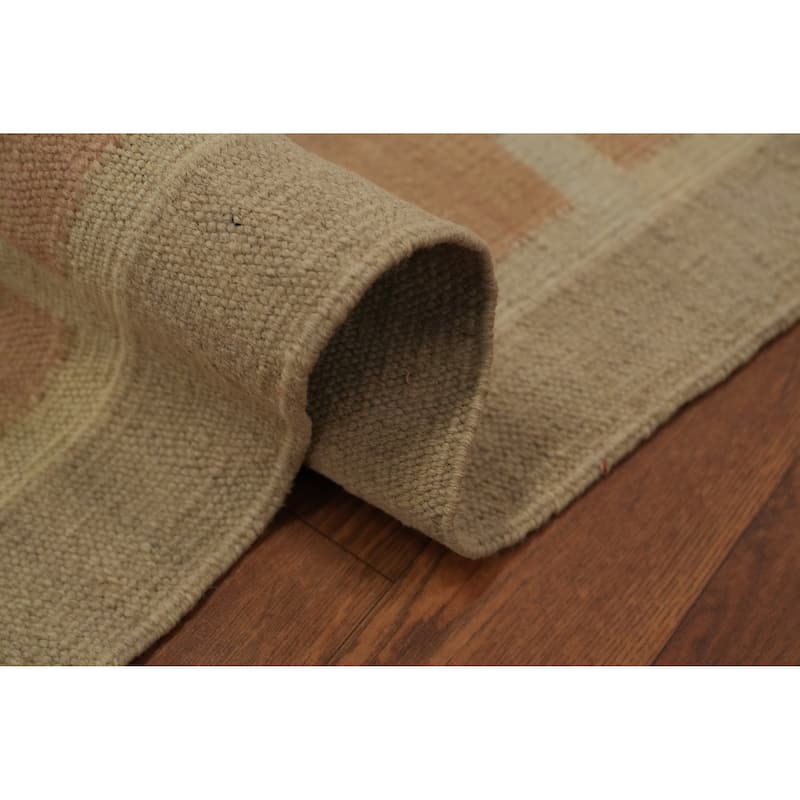 Hand Woven Southwestern Wool Brown Geometric Area Rug - 5' 11'' X 4' 0''