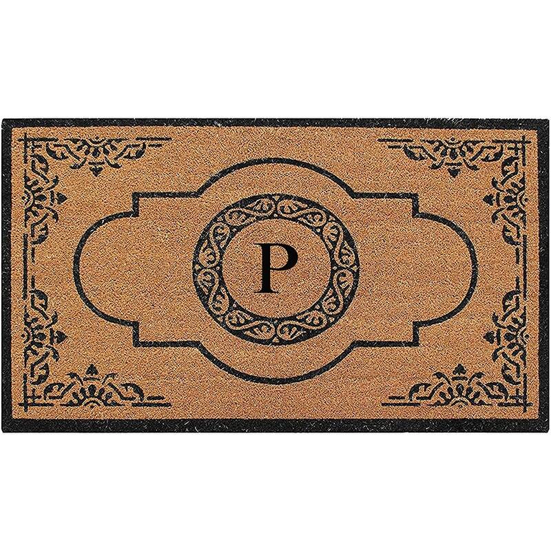 A1HC Abrilina Hand Crafted Heavy Duty Outdoor Monogram Doormat 36"X72" - P