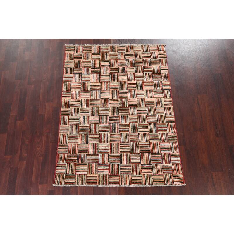 Gabbeh Kashkoli Area Rug Wool Hand-knotted Contemporary Foyer Carpet - 4'7" x 6'3"