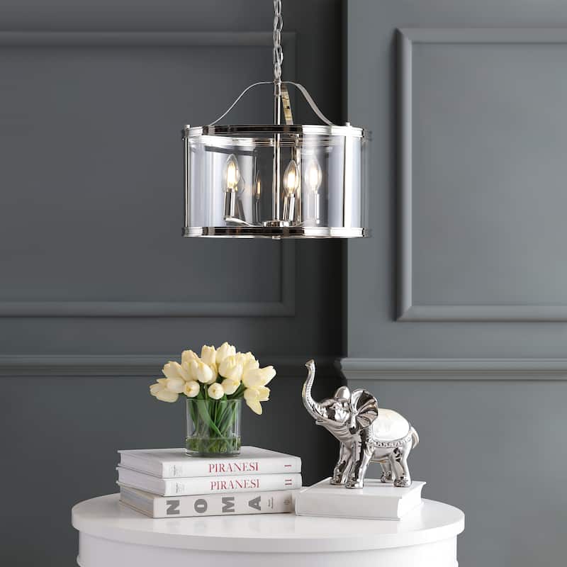 SAFAVIEH Lighting Jude Adjustable 3-light LED Nickle Pendant - 16"x16"x18.5-90.5"