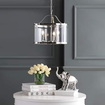 SAFAVIEH Lighting Jude Adjustable 3-light LED Nickle Pendant - 16"x16"x18.5-90.5"