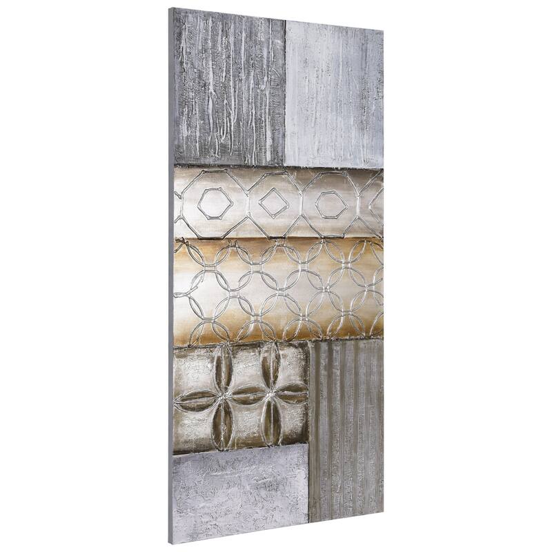 Stacked 1 Textured Metallic Hand Painted Canvas Wall Art