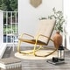 preview thumbnail 11 of 18, Patio Rocking Chair Padded Steel Rocker Chair Yellow