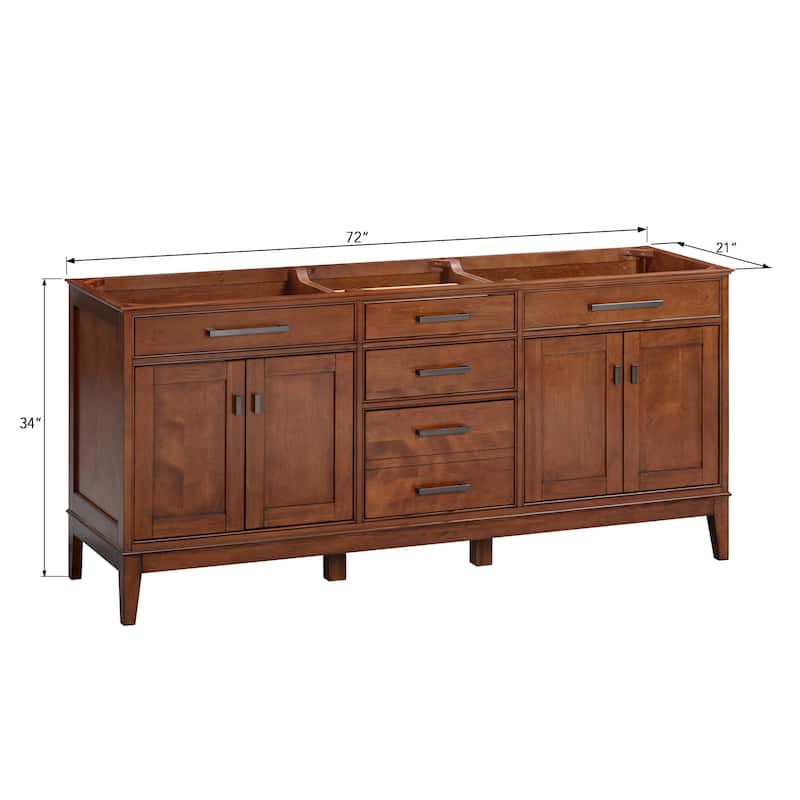 Madison 72 in. Double Bathroom Vanity Cabinet - 72"W x 21"D