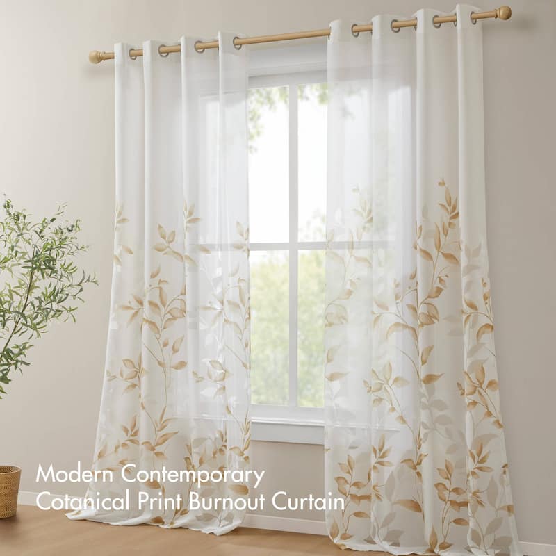 Madison Park Vera Burnout Printed Curtain Panel Single