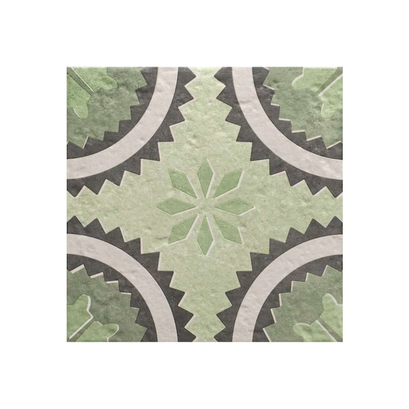 Verity Poppy 8x8 Matte Porcelain Encaustic Tile - Floor, Wall, Backsplash