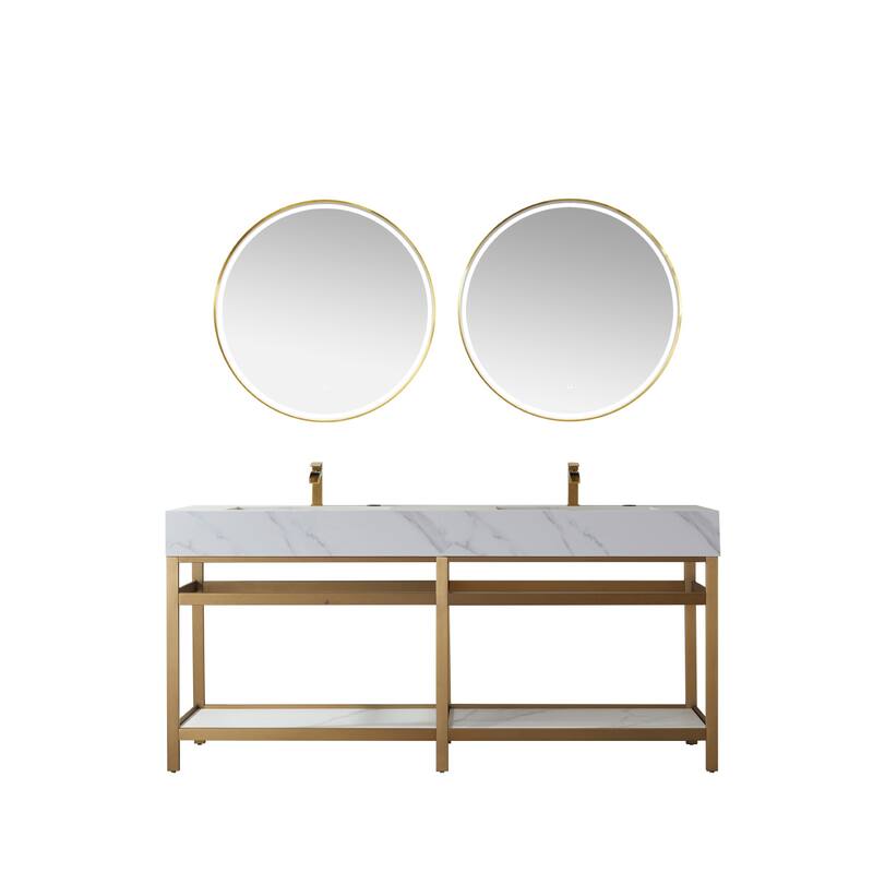 Bilbao 72" Vanity ,stainless steel bracket and Countertop,Mirror