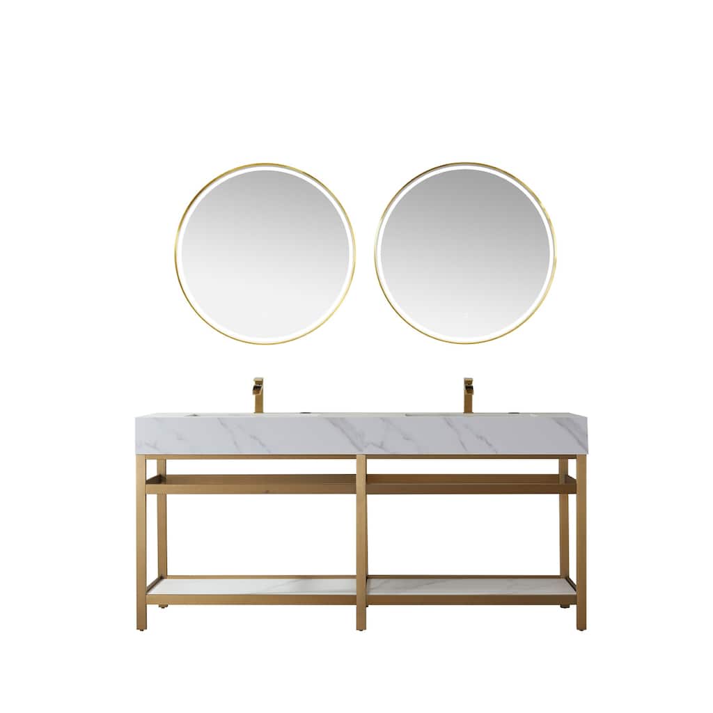 Bilbao 72" Vanity ,stainless steel bracket and Countertop,Mirror