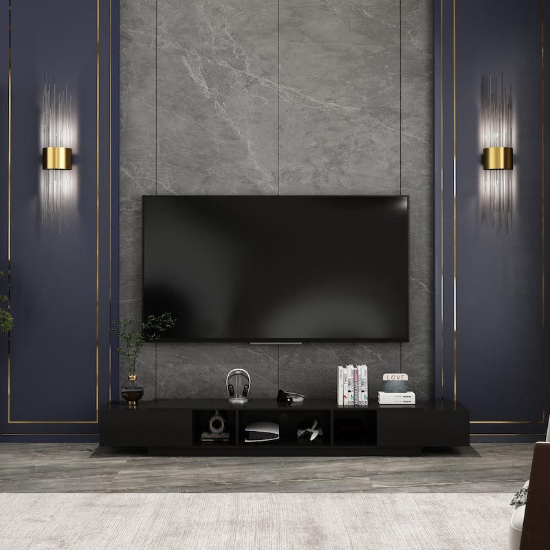 94.5" TV Stand with Drawers TV Cabinet Entertainment Center Sideboard - Black