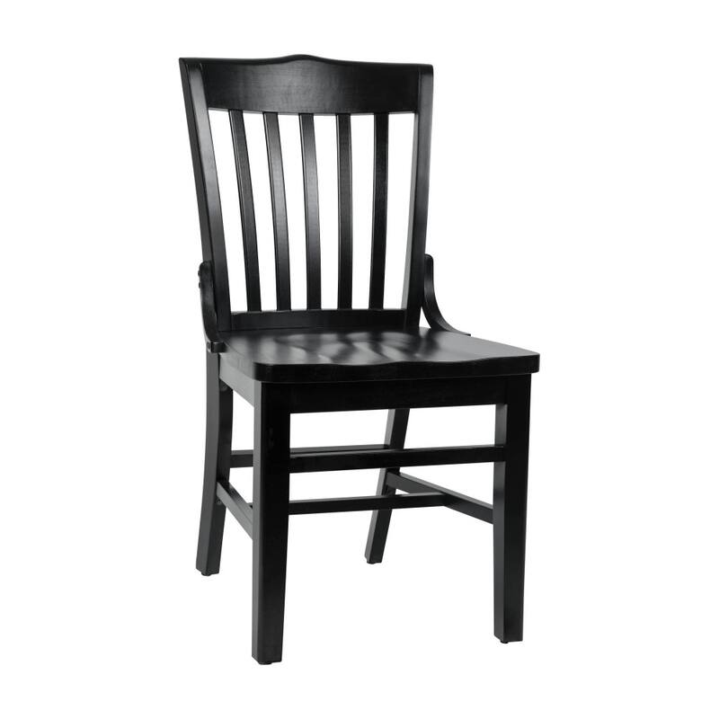 School House Back Wooden Restaurant Dining Chair - 18.5"W x 21.5"D x 35"H