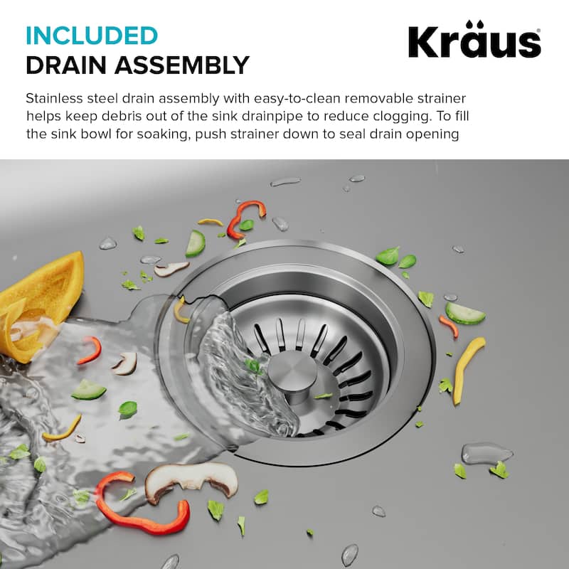 KRAUS Premier Drop In Top Mount 18 gauge Stainless Steel Kitchen Sink