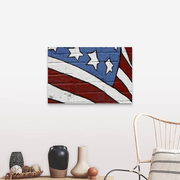 Shop Usa Flag Graffiti Canvas Wall Art Overstock 16470766